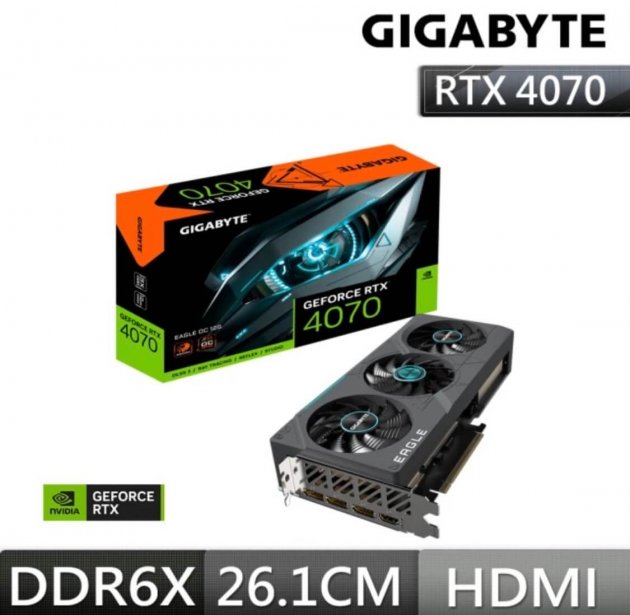 <b>【GIGABYTE 技嘉】GeForce RTX 4070 EAGLE OC 12G 顯示卡</b><br><font color=#0000FF><b>免頭款、無手續費、無服務費</font></b>